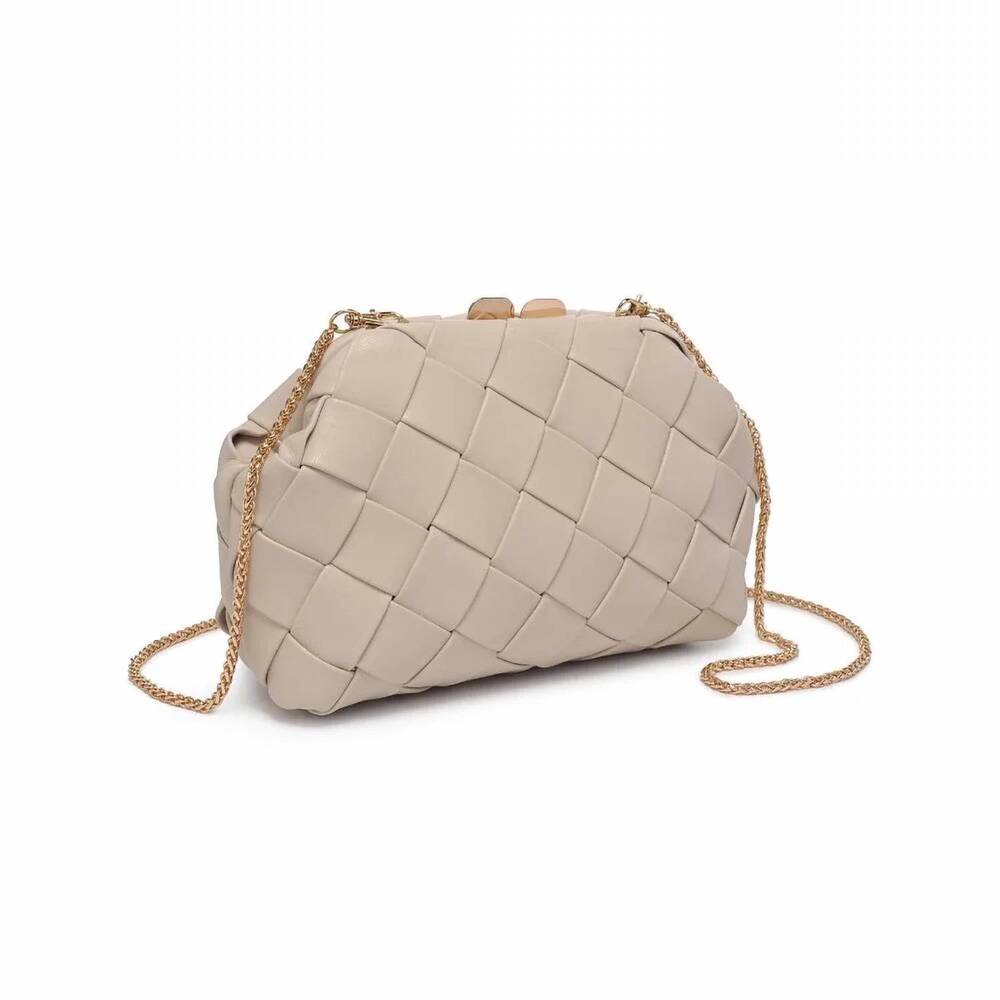 NEW MODA LUXE women's pauline woven crossbody bag in cream - Picture 3 of 3